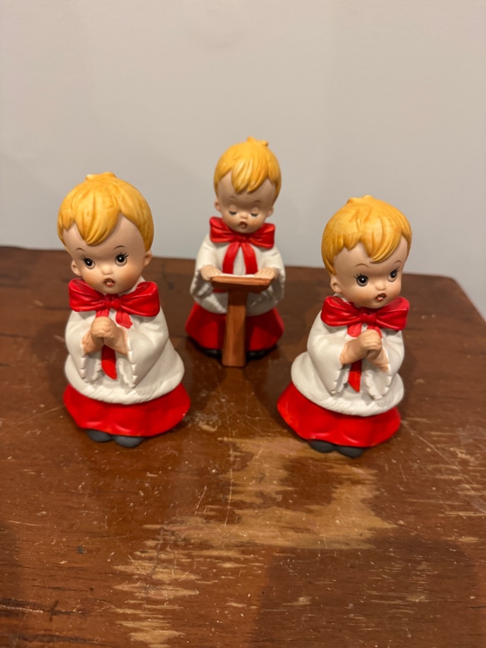 Vintage Choir Boy Christmas Figurine Set - Ceramic